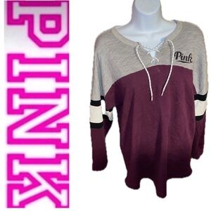 VS PINK Colorblock Sweatshirt 💜🩶🖤